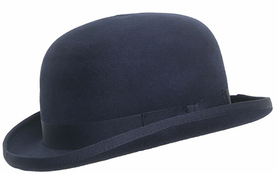 navy bowler hat